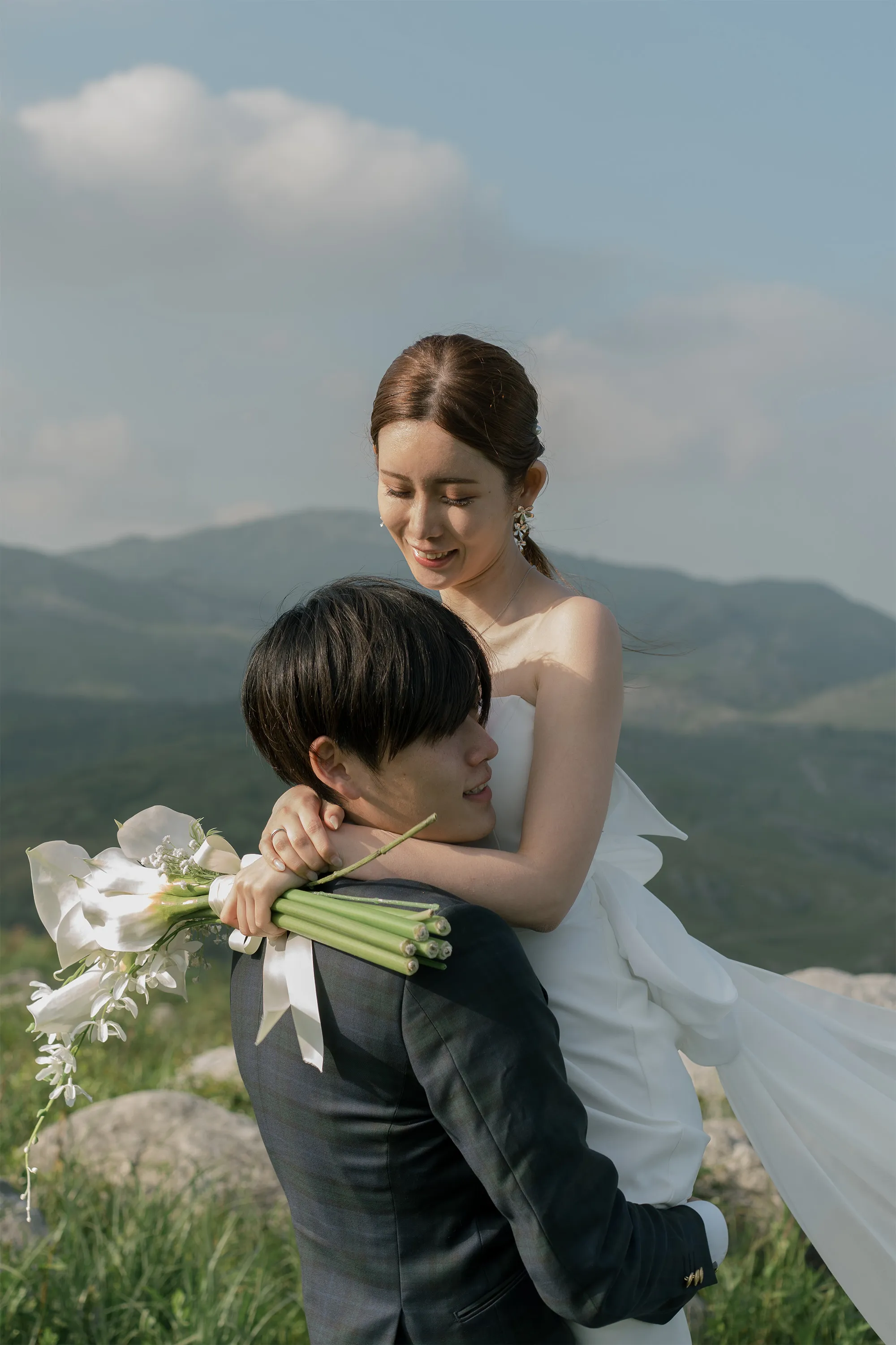 撮影場所が平尾台のウェディングフォト