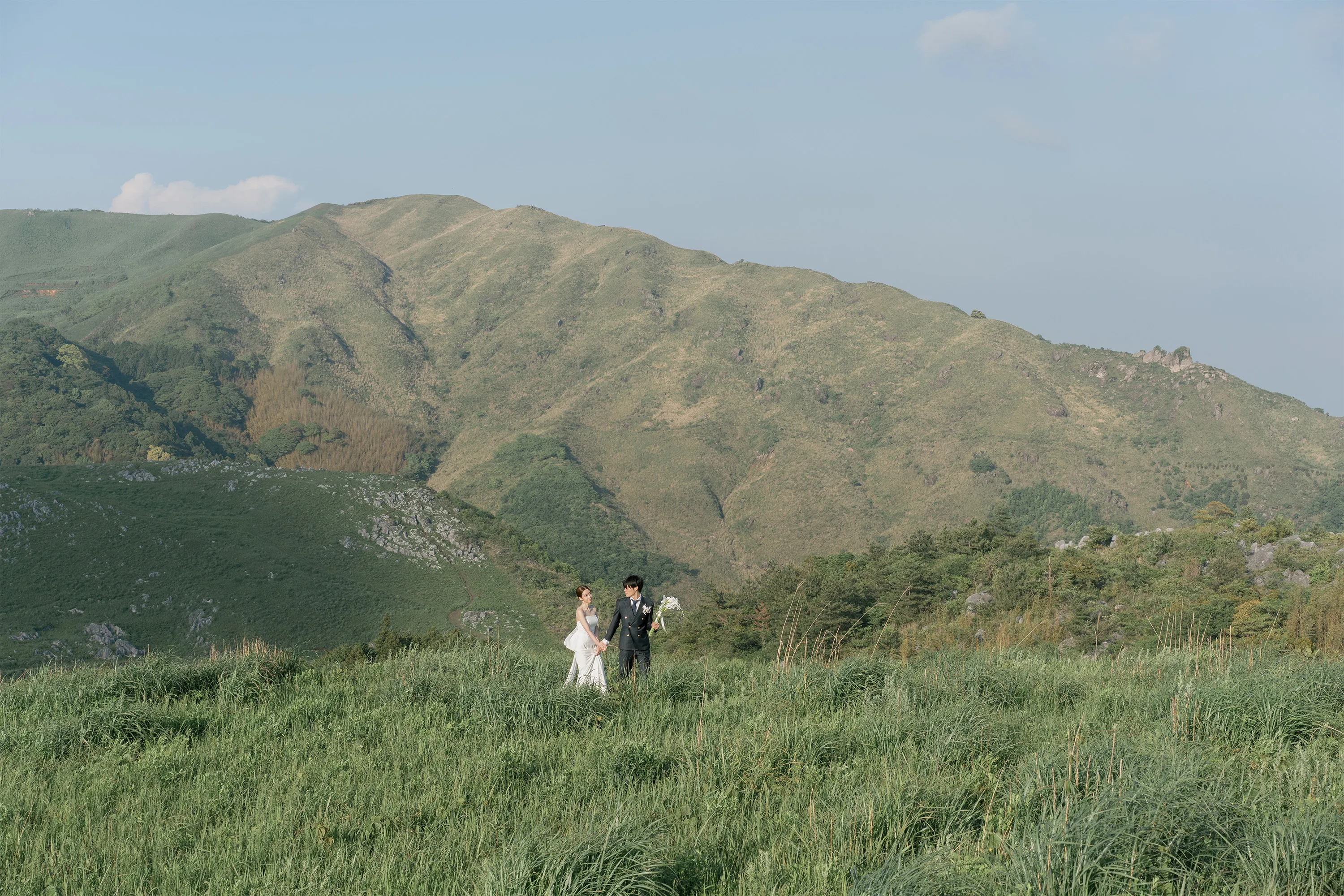 撮影場所が平尾台のウェディングフォト