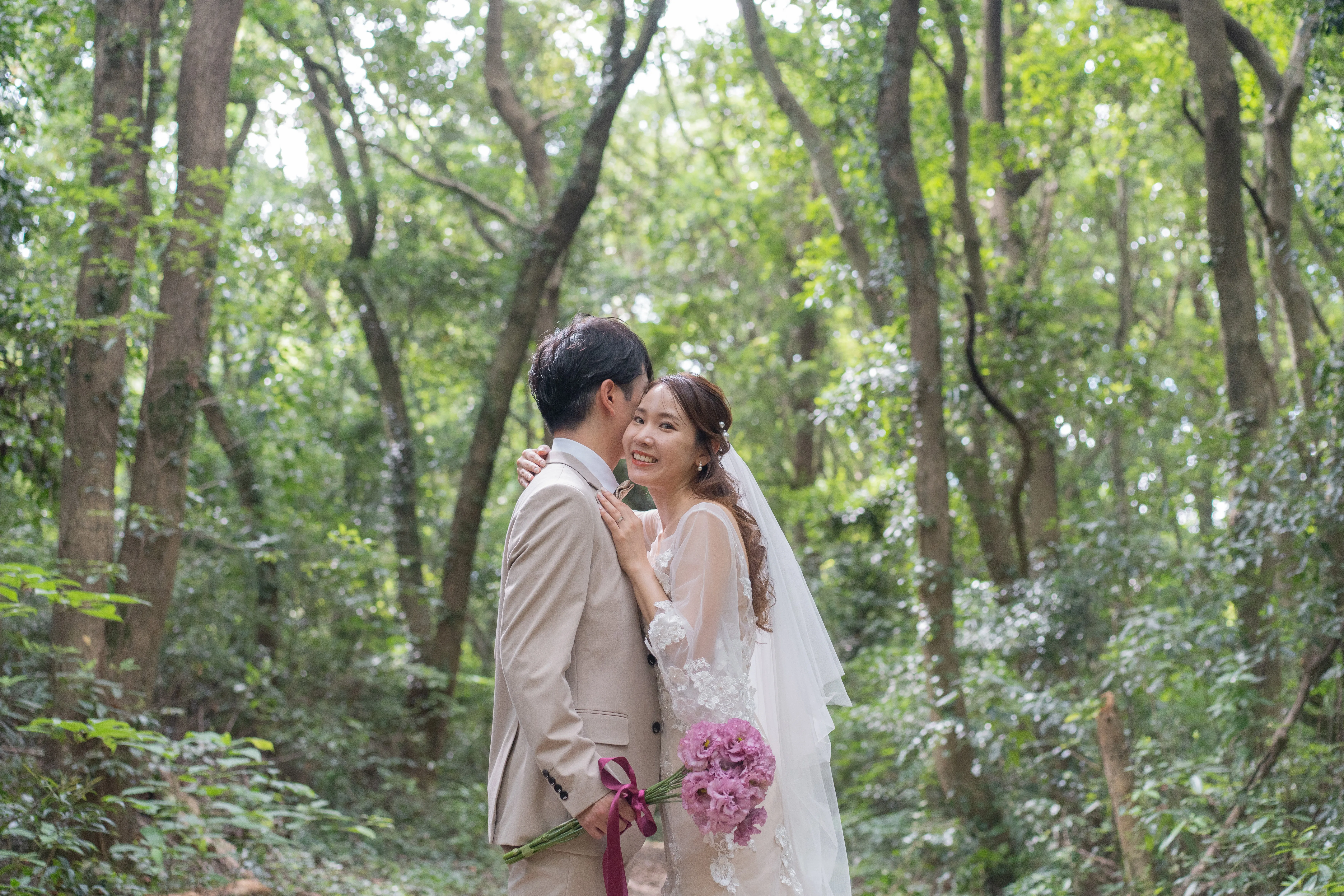 撮影場所が奈多のウェディングフォト