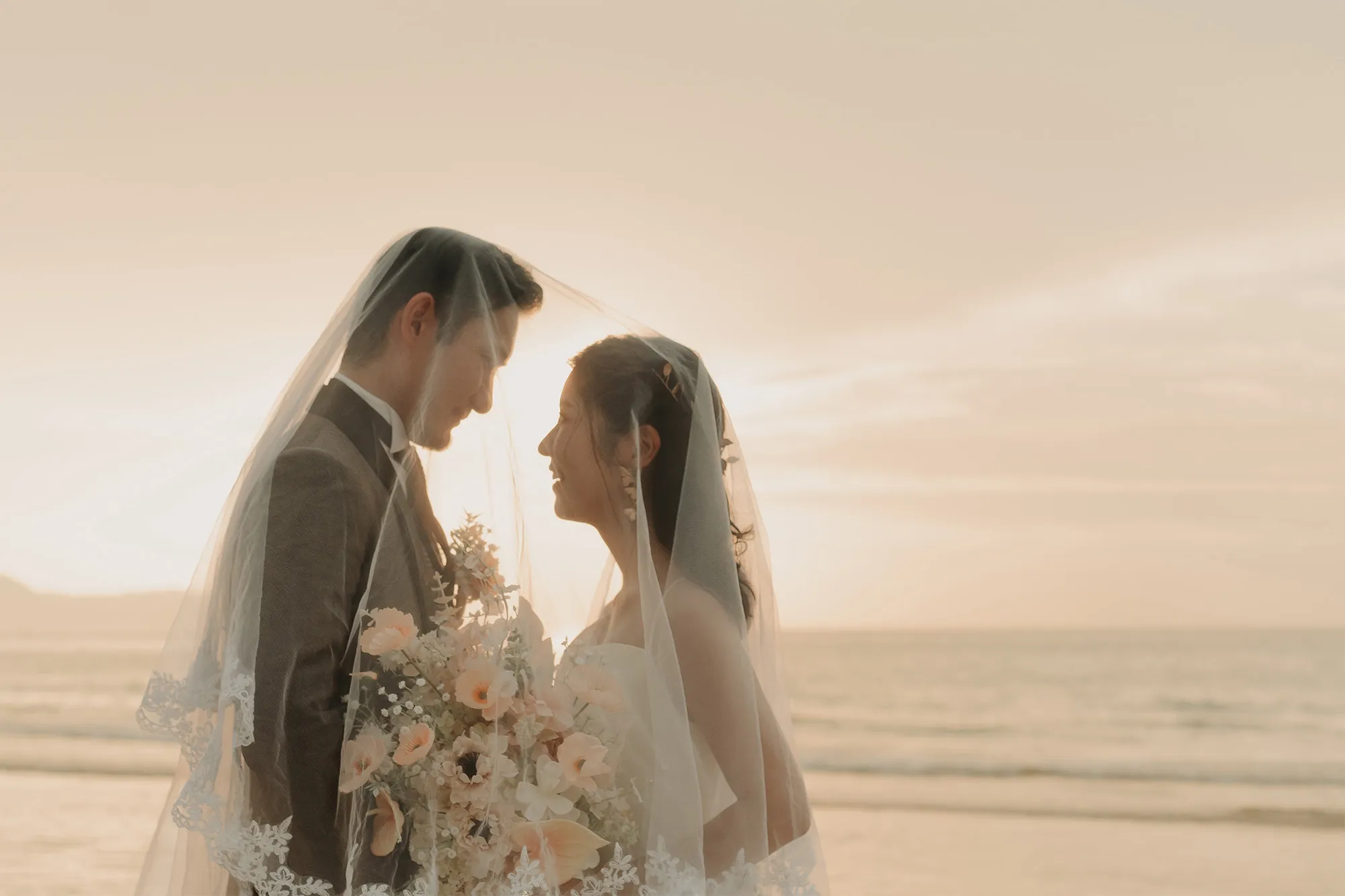 撮影場所が奈多のウェディングフォト