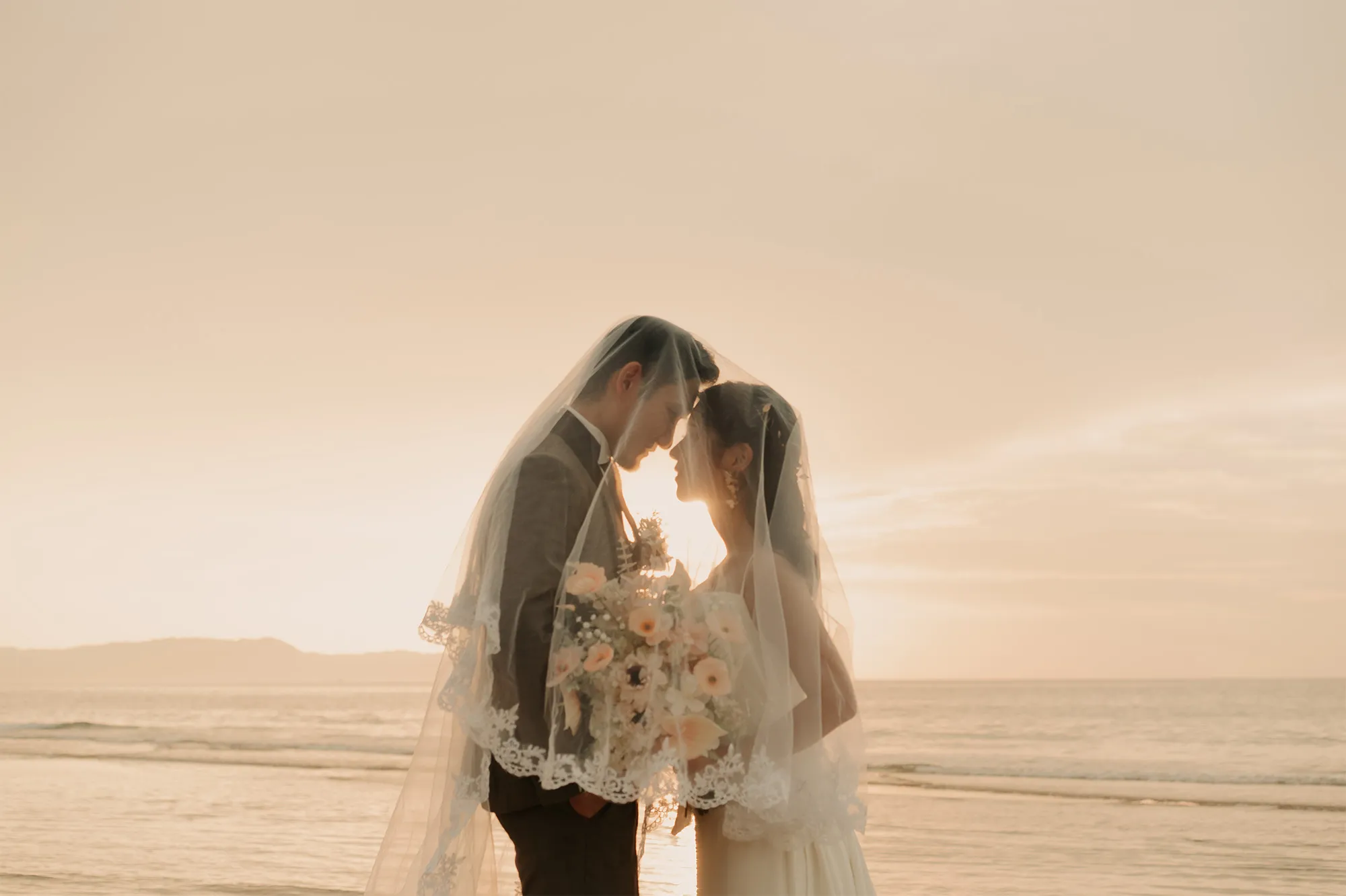 撮影場所が奈多のウェディングフォト